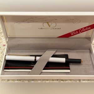 Valentino Garavani White & Gold Ballpoint Pen